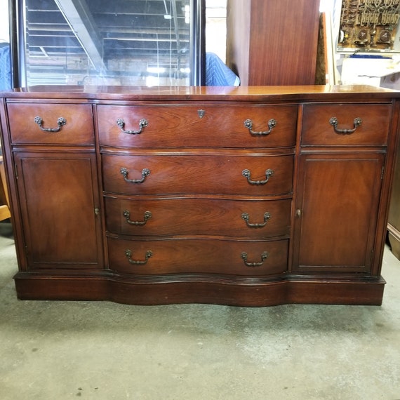 Antique Mahogany Serpentine Buffet Sideboard Traditional | Etsy