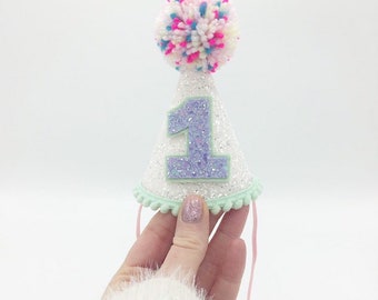 Party Hat | Girls Party outfit | Rainbow Party | First Birthday Hat | Pastel Rainbow | Smash Cake outfit  | Dog party Hat | Sprinkles party