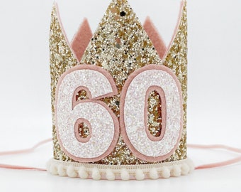 60th Birthday Crown,  60th Birthday Hat GOLD , 60th Birthday gift for her, 60th birthday Party, Birthday Crown, Mums Birthday