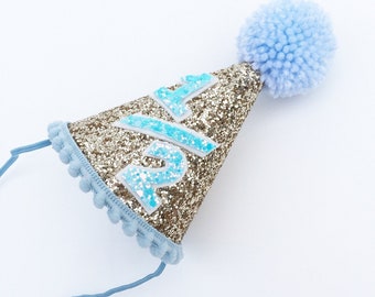 Half Birthday Hat | 6 Months Birthday Hat blue | Half Birthday Hats | boys Birthday hat | cake smash prop |  baby boy gift | new baby