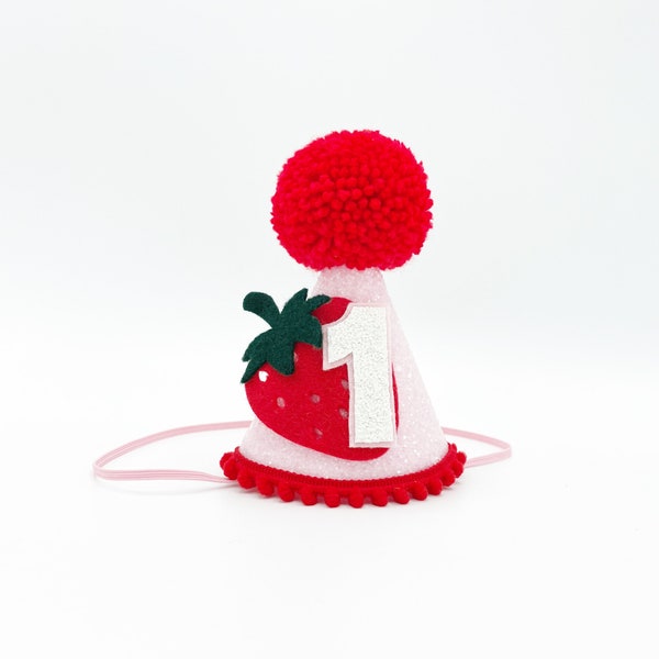 Strawberry Birthday | Strawberry party | Party Hat | Baby first birthday | 1st Birthday hat  | cake smash outfit | baby birthday gift