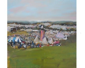 Glastonbury Festival. Signed Limited Edition Giclee Art Print.