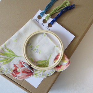 Embroidery Kit - Vintage Hankie - Custom Vintage Embroidery Kit - One-of-a-kind