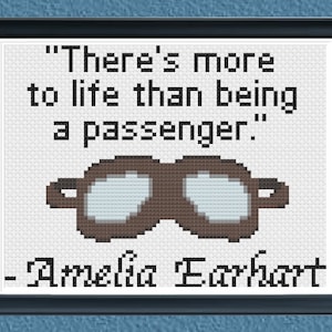 Amelia Earhart Cross Stitch Pattern - More to Life - Aviation Goggles - Digital Download