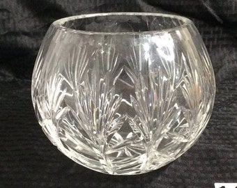 Vintage Lead Crystal 6" Round Sparkling Cut Bowl Poland