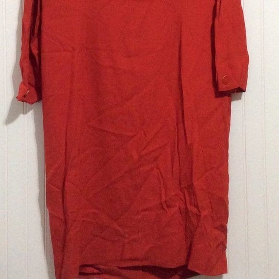 LOUIS FERAUD Red Sheath Lined Dress Long Sleeve S… - image 5