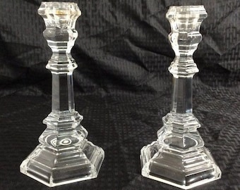 Vintage Tiffany and Co Plymouth 8" Pair of Candlesticks Candle Holder Discontinued 1999