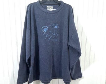 VTG Time Out Vermont Teddy Bear Made In USA Pullover Crewneck Sweatshirt Size XL