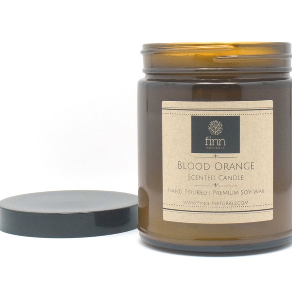 Hand Poured Premium BLOOD ORANGE Scented Soy Candle ~ 9 oz