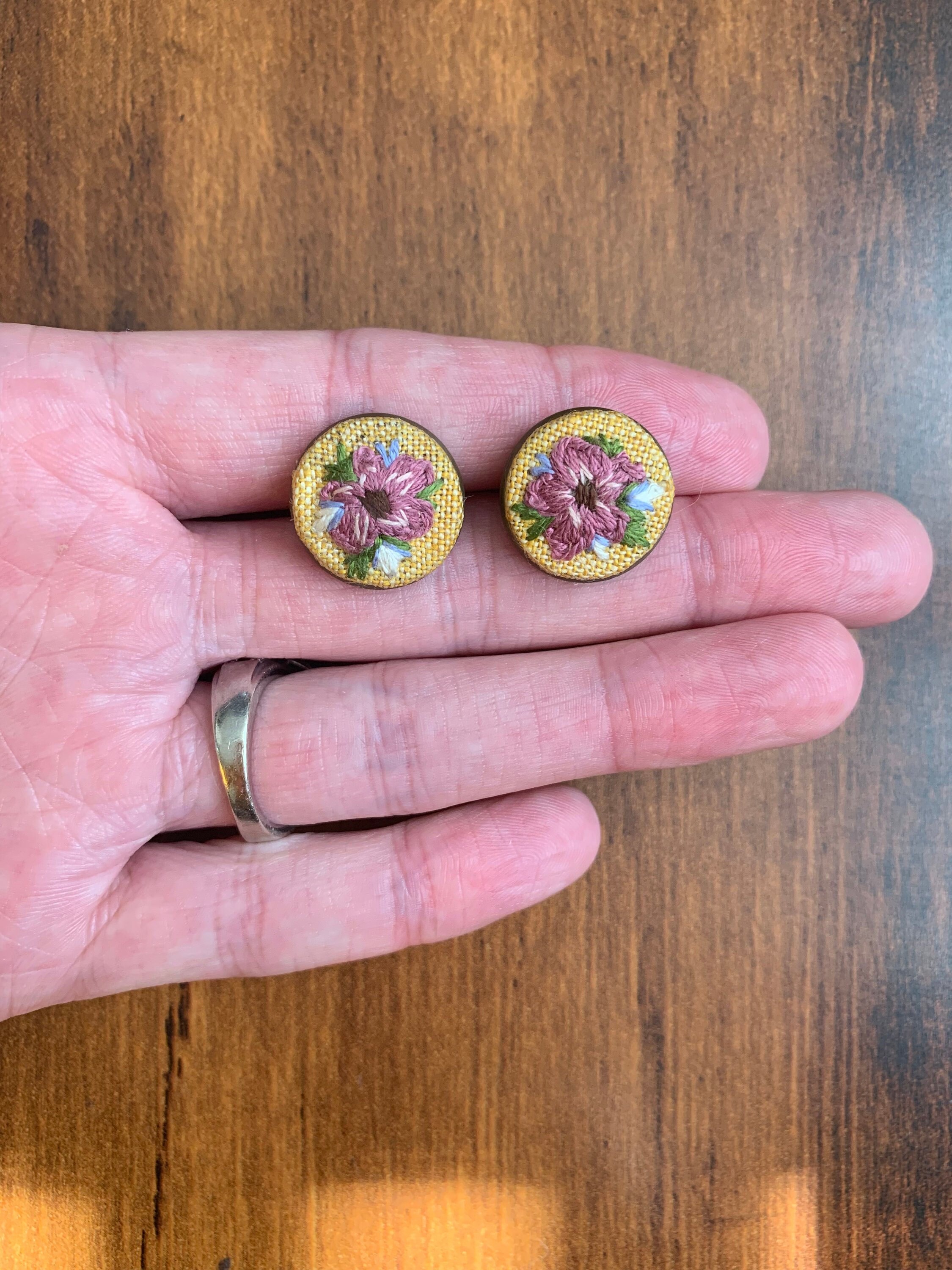 Hand Embroidered Earrings