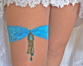 Choose Your Color Wedding Garters, Blue Wedding Garter, Lace Garter Set, Turquoise Garters, Teal Blue Garter, Garter Set Wedding, Garters