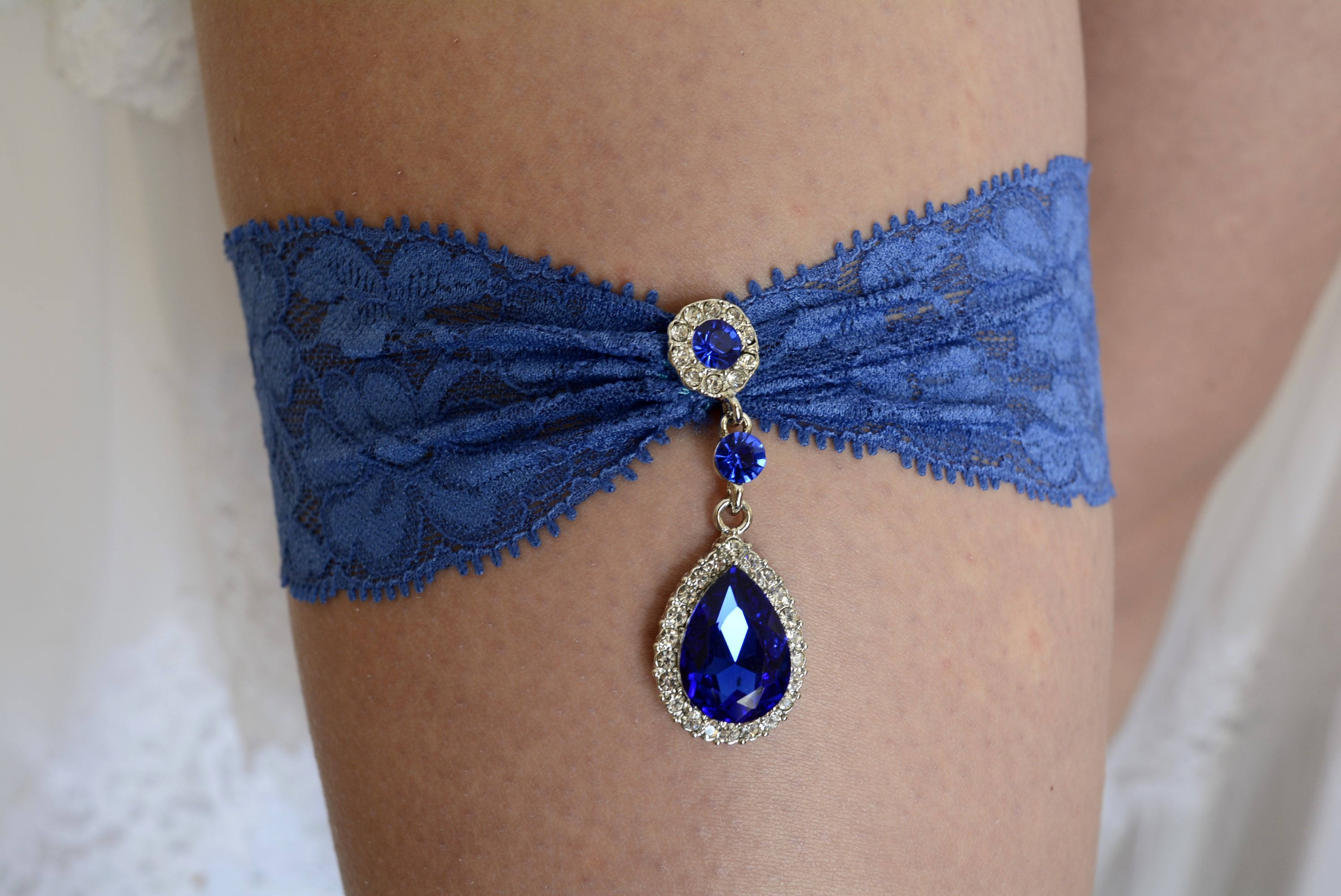 Wedding Garter Set Belt Lace Navy Blue Garter Lace Garter Etsy UK