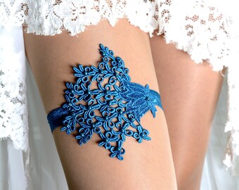 Teal Blue Lace Wedding Garter Set, Bridal Garter, Wedding Garter Set, Teal Blue Garter, Teal Wedding Garters, Lace Garters, Blue Garter Set