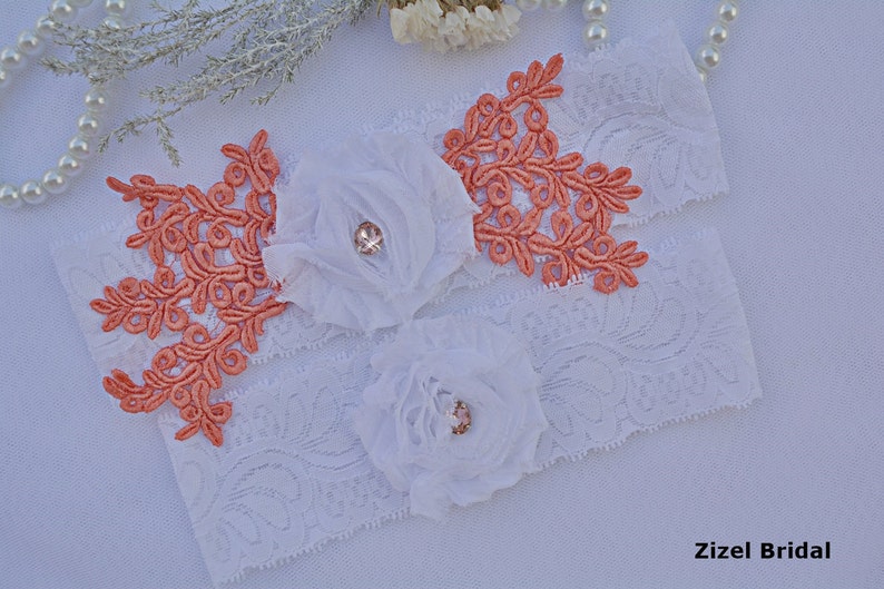 White Wedding Gift Handmade Garter Coral Lace Bridal Garter Set Belt White /& Coral Wedding Garter Set Bridal Garter Set Coral For Wedding