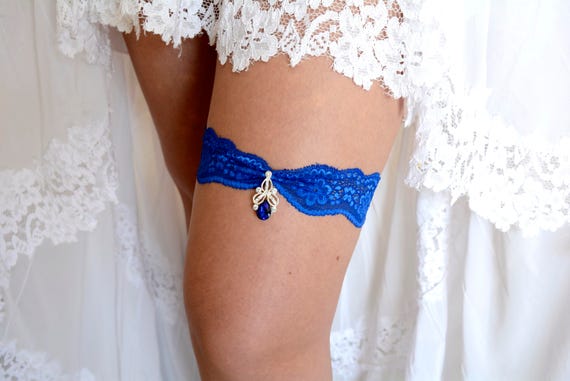 Wedding Garters Wedding Toss Garter Royal Blue Flower Lace Wedding Garter Set For Bride Garter Set Lingerie Garter Bridal Garter Blue