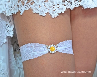 Sunflower Garter Wedding Garter, Yellow Garter Set White Lace Garter, Bridal Garter Boho Garter Set, Rhinestone Garter Fllower Garter Yellow