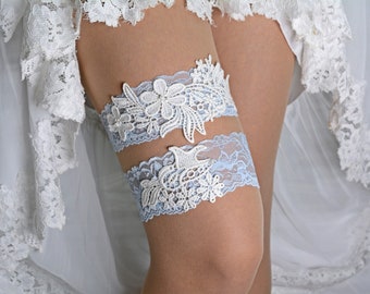 Light Blue Lace Wedding Garter, Bridal Garter Blue Bridal Garter Set, Lace Wedding Garter Bridal Garter, Garter for Wedding Blue Bride Gift