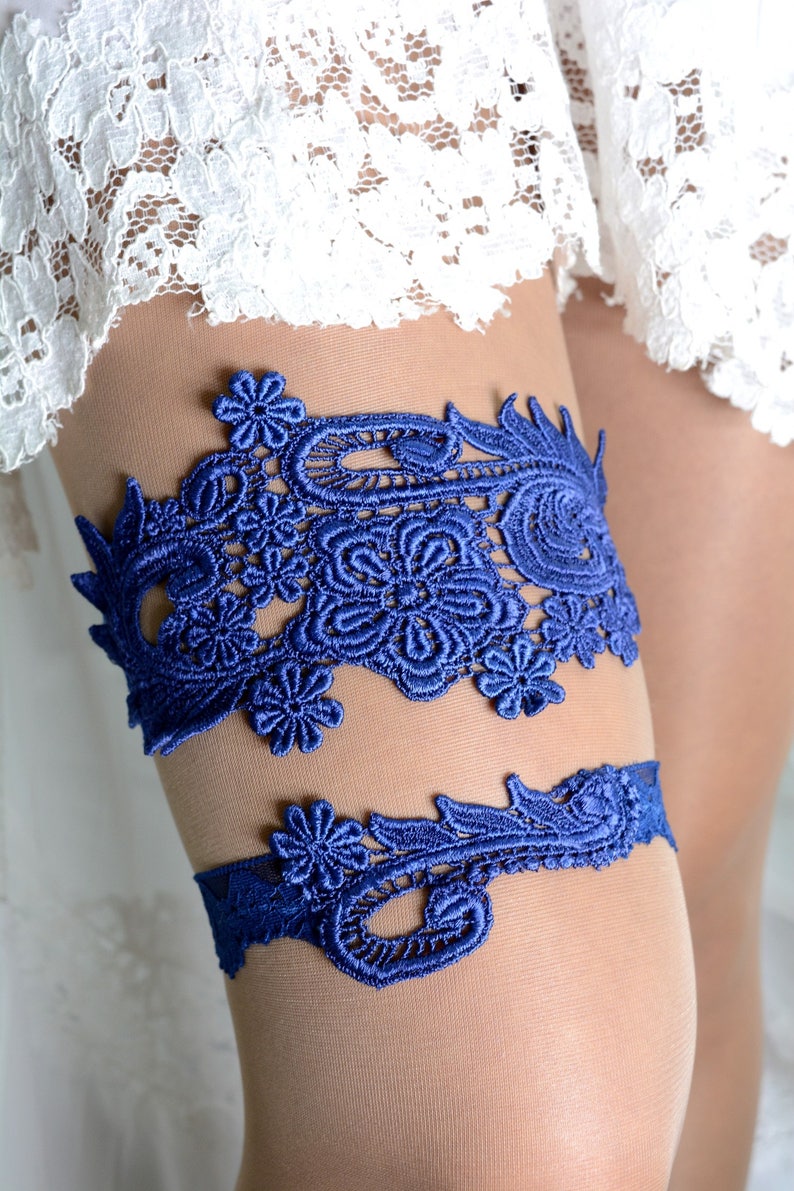 Wedding Garter Set White Stretch Lace Garter Wedding Garter Etsy