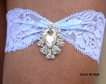Pale Blue Lace Brides Heart Garter Set, Lace & Heart Jewelry Retro Garter Set, Garter Set Blue Lace Garter Set, Heart Bridal Crystal Jewelry