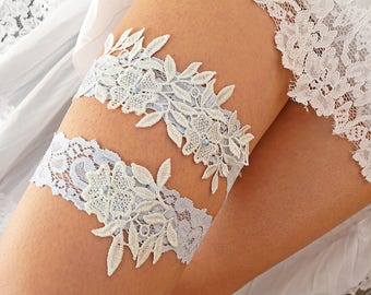 White Blue Garter Bridal Garter Blue Wedding Garters, Wedding Garter Set, Garter Belt Blue, White Wedding, Burlesque Set, Baby Blue Garters