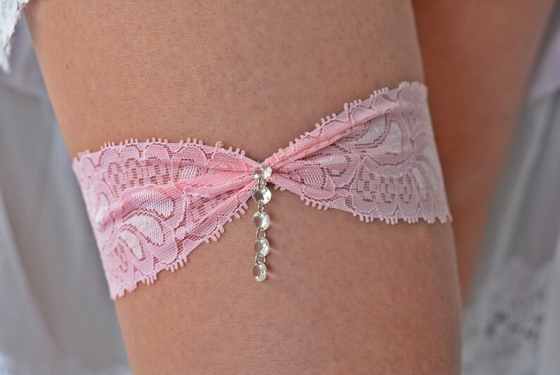 Rhinestone Garter Set Pink Wedding Garter Wedding Garter Lace Wedding Garter Belt Pink Lace Garter Set Pink Toss Garter Bridal Garter Set