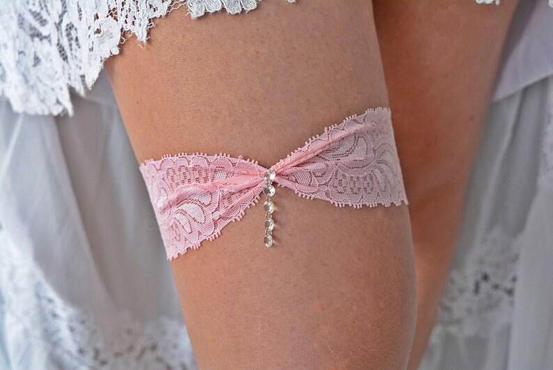 Rhinestone Garter Set Pink Wedding Garter Wedding Garter Lace Wedding Garter Belt Pink Lace Garter Set Pink Toss Garter Bridal Garter Set