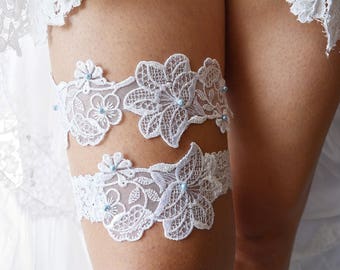 White Garter Set Lace Garter Wedding, White Toss Garter Lace Garter White, Garter For Wedding, Blue For Weddings, Garters Set White Bridal