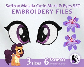 Saffron Masala Embroidery Machine Design - Cutie Mark & Eyes SET (Digital Files)