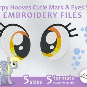 Derpy Cutie Mark & Eyes SET - Embroidery Machine Design