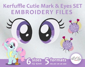 Kerfuffle Cutie Mark & Eyes SET - Embroidery Machine Design
