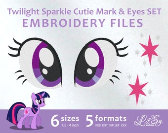 Twilight Cutie Mark & Eyes SET - Embroidery Machine Design