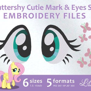 Fluttershy Cutie Mark & Eyes SET - Embroidery Machine Design