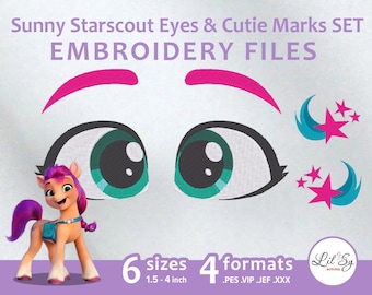 Sunny Eyes and Cutie Marks SET - Embroidery Machine Design