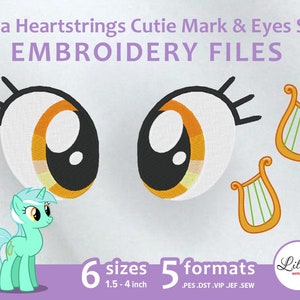 Lyra Heartstrings Cutie Mark & Eyes SET - Embroidery Machine Design
