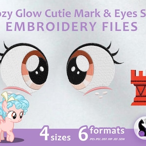 Cozy Glow Cutie Mark & Eyes SET - Embroidery Machine Design
