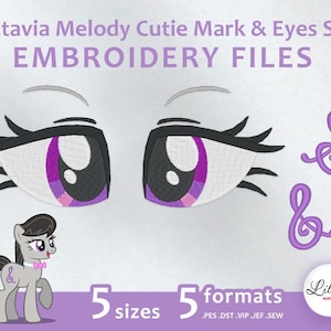 Octavia Cutie Mark & Eyes SET - Embroidery Machine Design