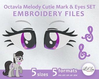 Octavia Cutie Mark & Eyes SET - Embroidery Machine Design