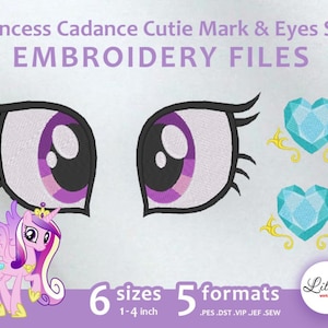 Princess Cadance Cutie Mark & Eyes SET - Embroidery Machine Design
