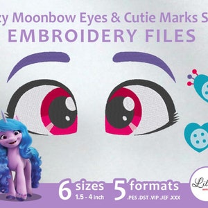 Izzy Moonbow Eyes and Cutie Marks SET - Embroidery Machine Design