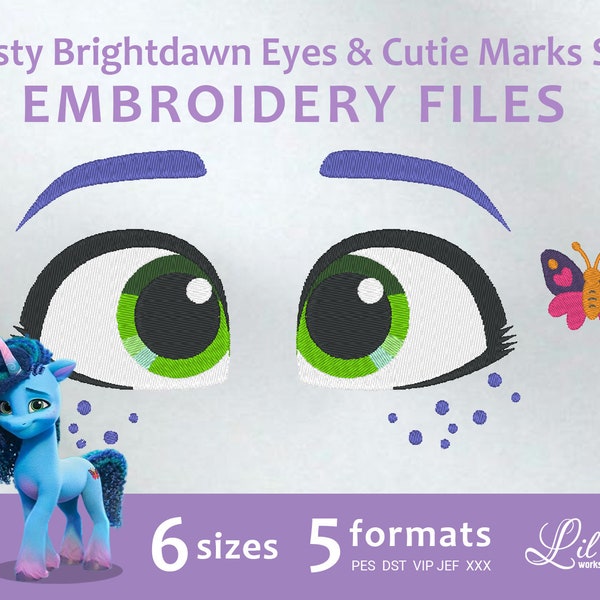 Misty Brightdawn Eyes and Cutie Marks SET - Embroidery Machine Design