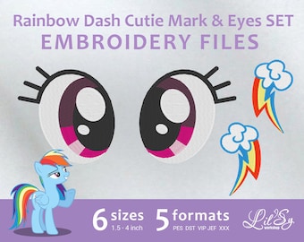 Dash Cutie Mark & Eyes SET - Embroidery Machine Design