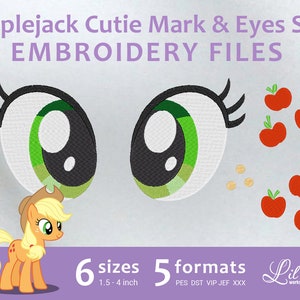 Applejack Cutie Mark & Eyes SET - Embroidery Machine Design
