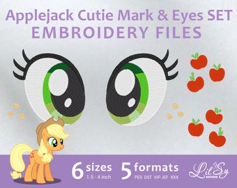 Applejack Cutie Mark & Eyes SET - Embroidery Machine Design