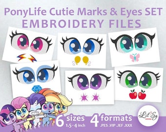 PoniLife Cutie Marks & Eyes SET - Embroidery Machine Design
