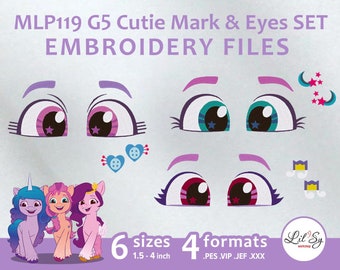 MLP119 Generation 5 Cutie Mark & Eyes SETs - Embroidery Machine Design