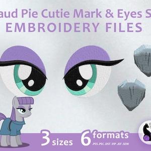 SALE! Maud Cutie Mark & Eyes SET - Embroidery Machine Design