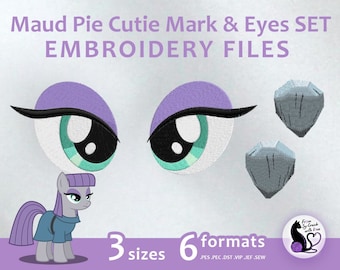 Maud Cutie Mark & Eyes Embroidery Design (Digital Files)