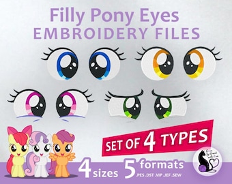 Filly Pony Eyes SET - Embroidery Machine Design