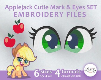 Applejack Life Cutie Mark & Eyes SET - Embroidery Machine Design