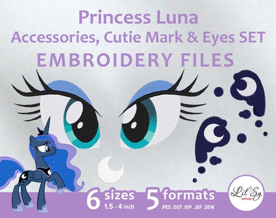 Download Luna Accessories Cutie Mark Eyes Set Embroidery Machine Etsy